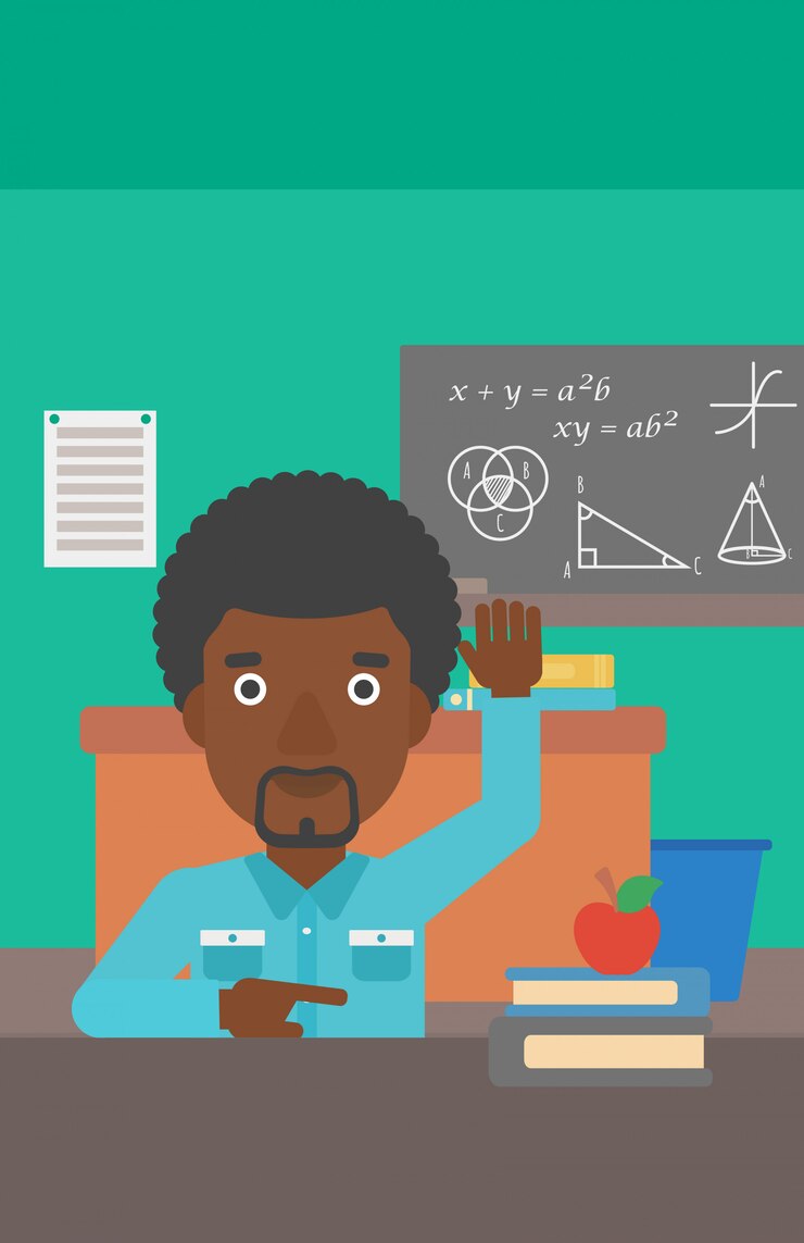 Vector man raising his hand.