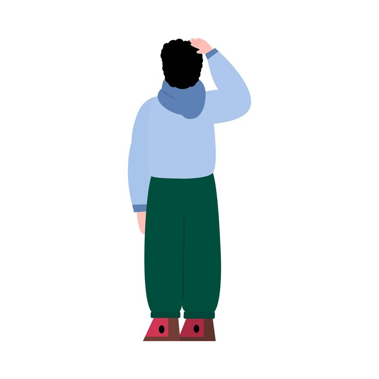 孤立した男の背面図立っていると探している