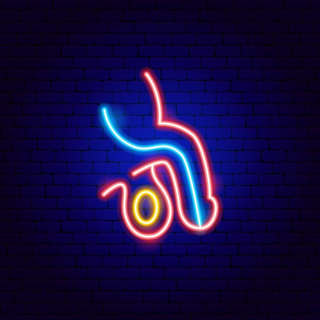 Vector man reproductive system neon sign