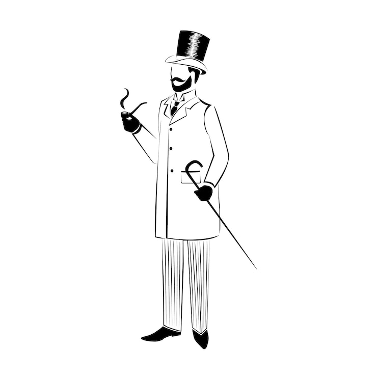 वेक्टर man in retro clothes