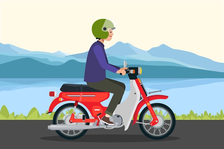 वेक्टर man ride motorcycle