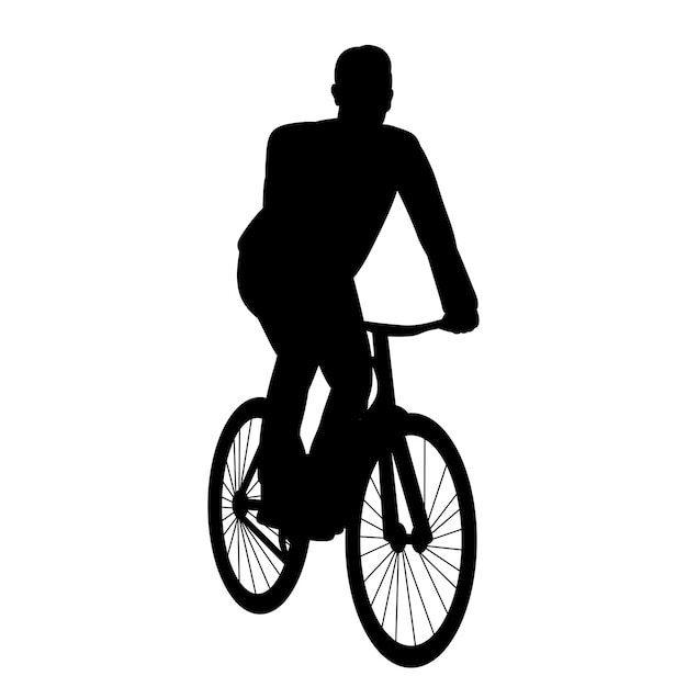 man riding a bicycle silhouette vector