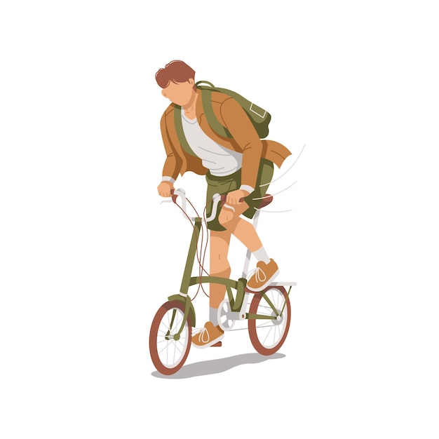 自転車に乗る男 孤立したイラスト