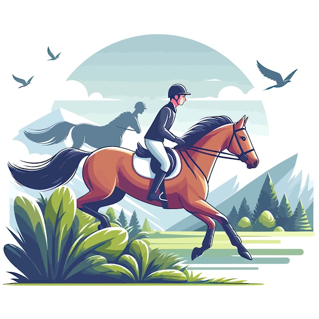 a man riding a horse with a horse and the words the horse on it