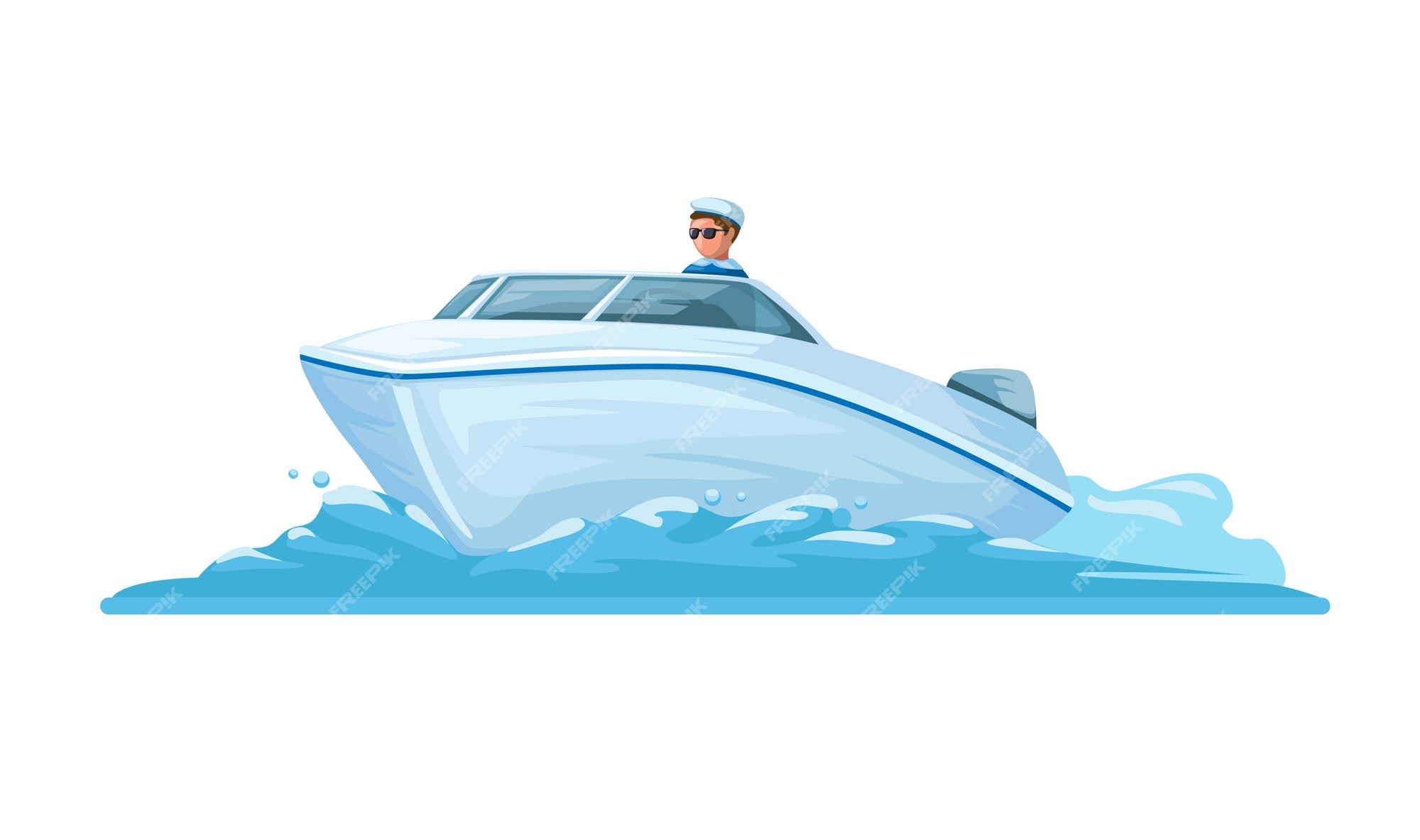 Transport of speedboat hand draw Royalty Free Vector Image