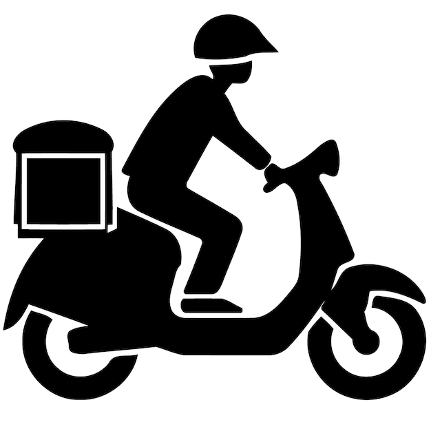 Man rijden levering motorfiets