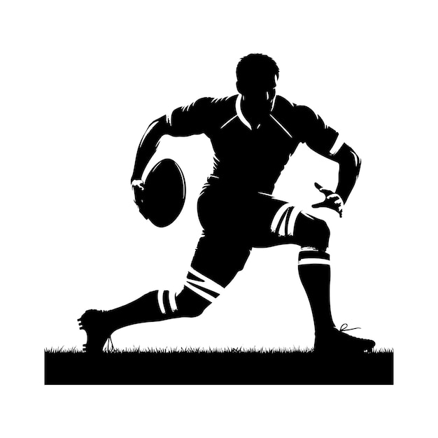 man rugby player silhouette vector illustration