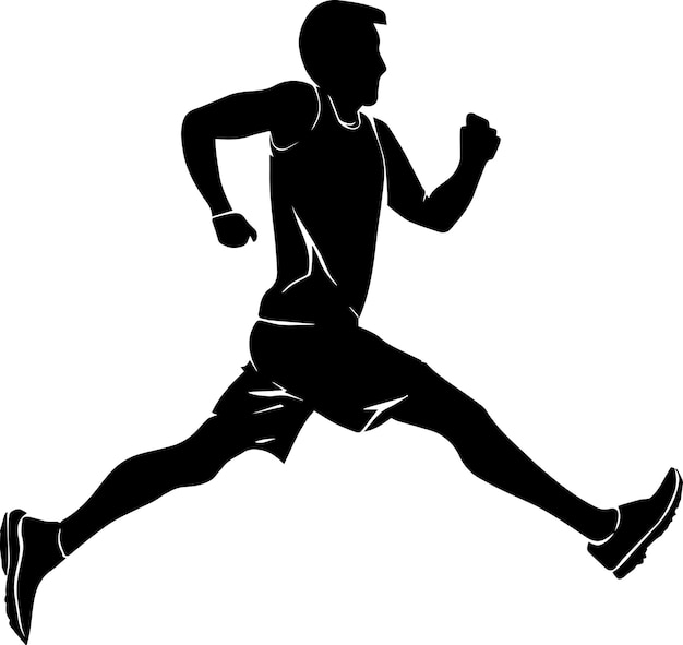 A man run vector silhouette illustration