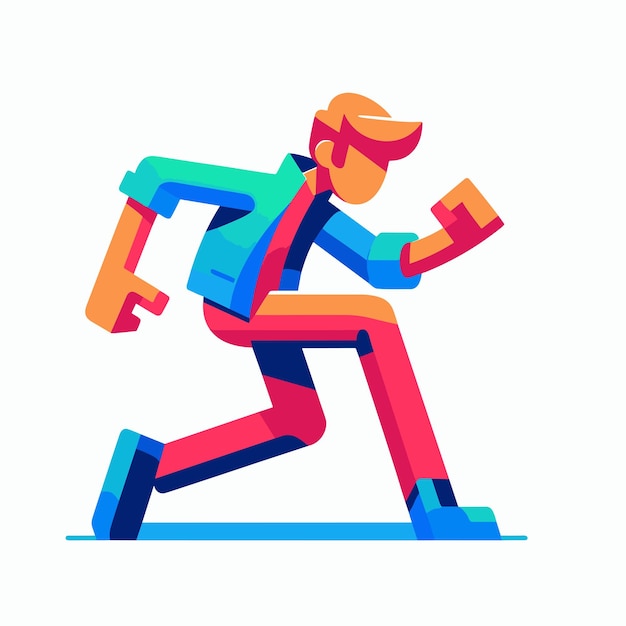 Vector man running character vector design