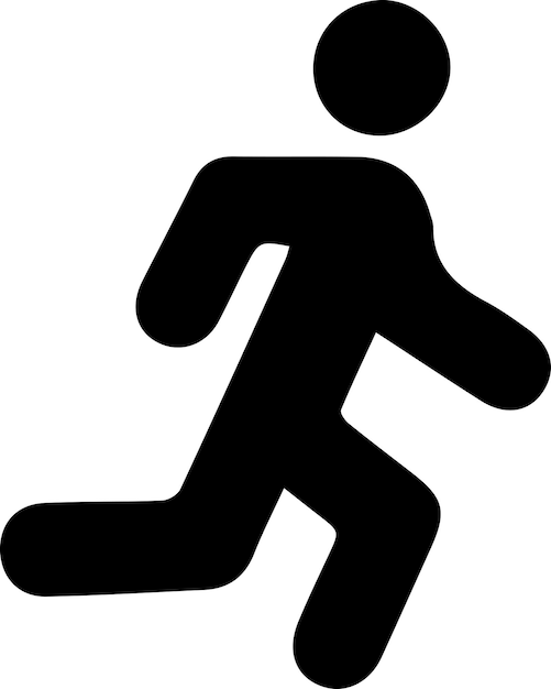 Vector man running icon vector silhouette