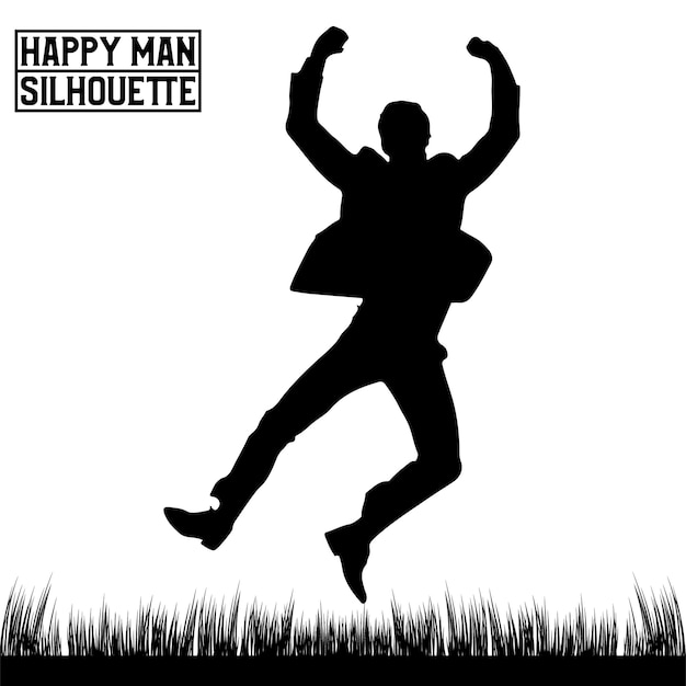 Vector man running silhouette vector