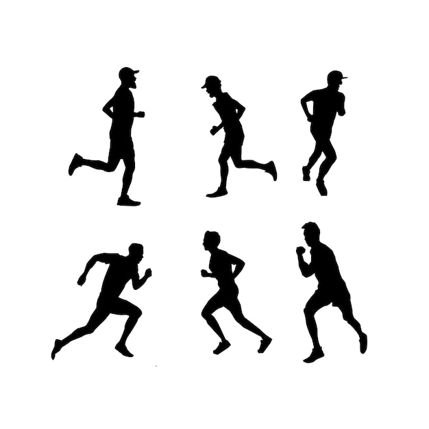 Uomo che corre silhouette