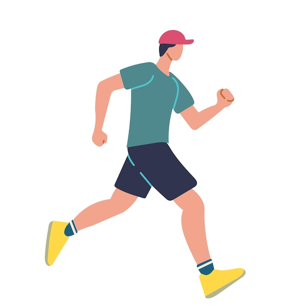 man running sprinting flat vector illustration isolated on white background runner sportive men cartoon characters