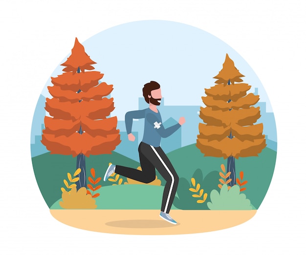 Man running training fitness exercise