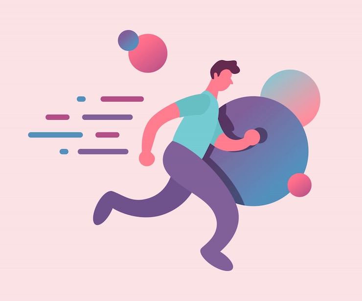 Vector man running 