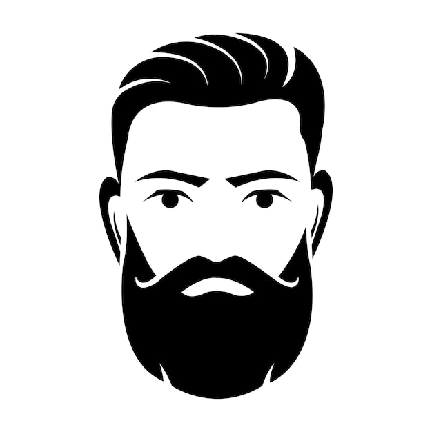 Man's face icon logo vector design template