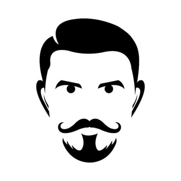 Man's face icon logo vector design template