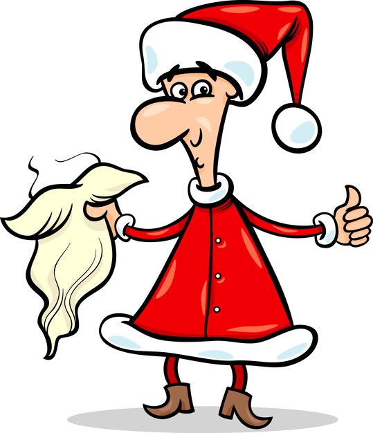 Man in santa costume cartoon