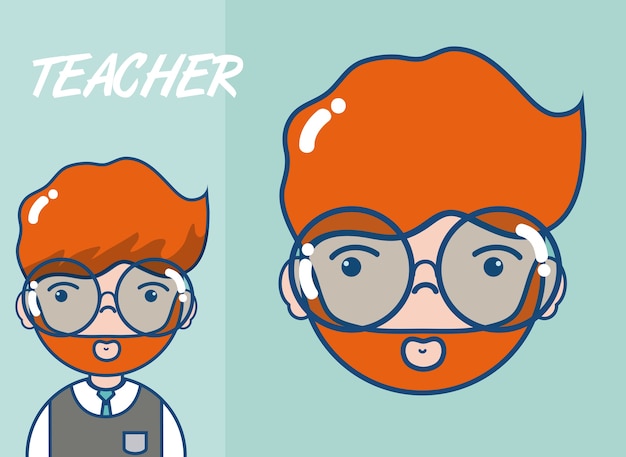 Man school teacher cartoon