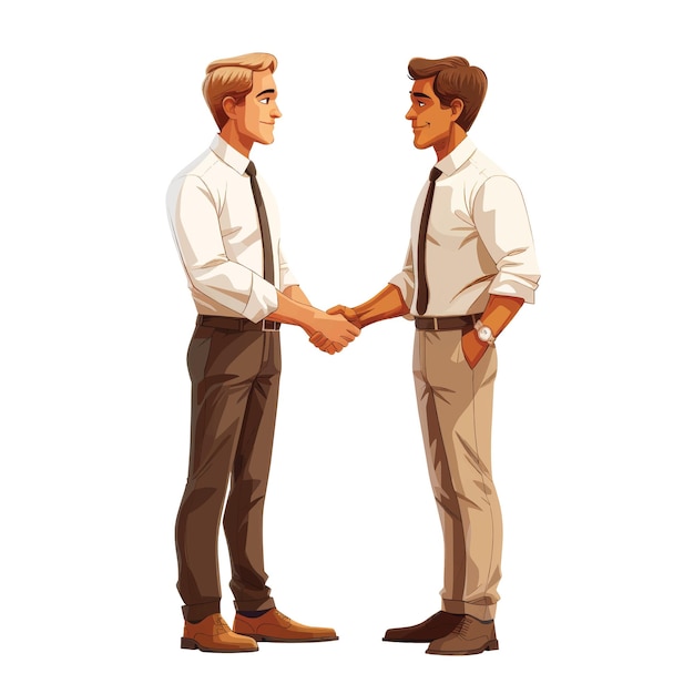 a man shakes a mans hand a flat illustration isolated on a white background