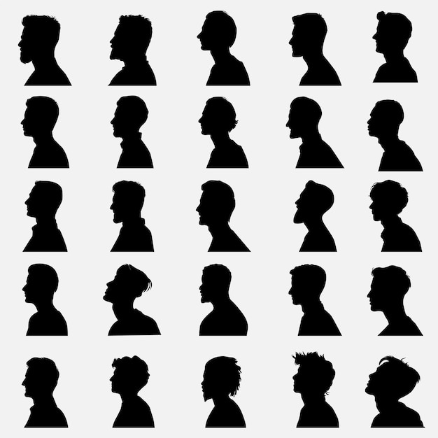 Vector man side face silhouette design template