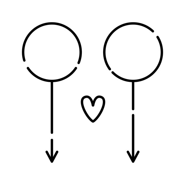 남자 기호: 화성의 남성 기호, 동성애자 사랑 터, 검은 선 아이콘