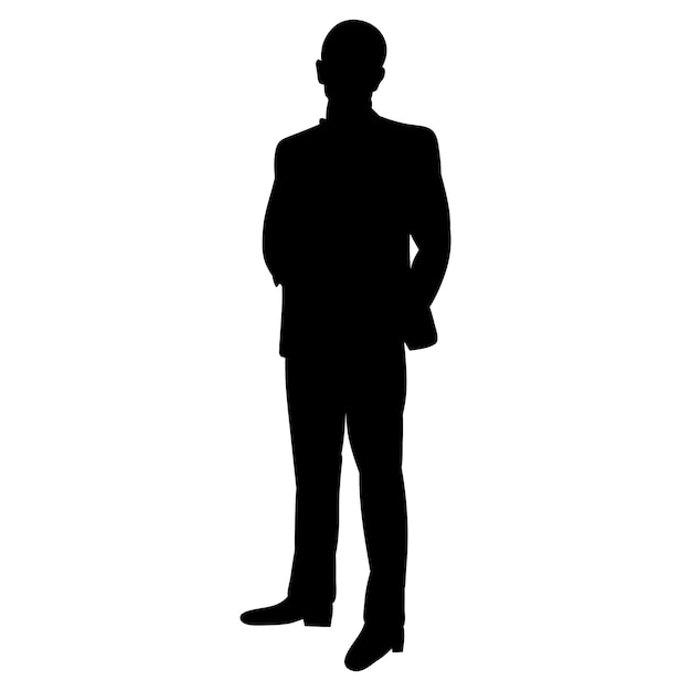 Man silhouette on white background isolated