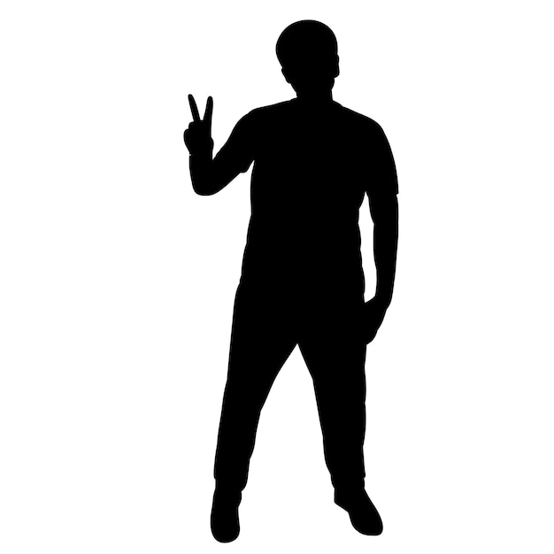 Man silhouette on white background