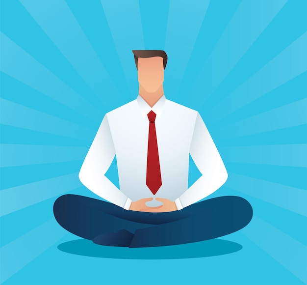 man sitting in lotus pose meditation