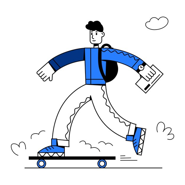 man on skateboard with letter