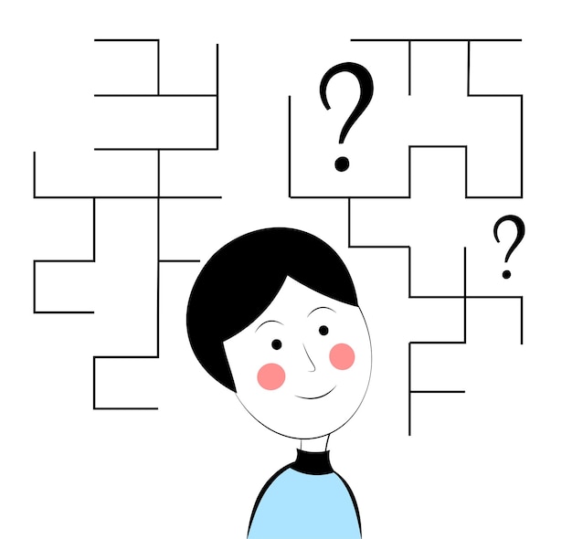 A man solves the problem Maze Puzzle