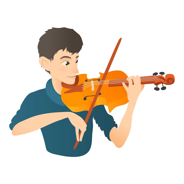 Man speelt viool icoon Platte illustratie van man speelt viool vector icoon voor web