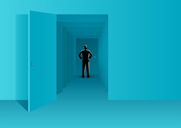 Man standing in front of the last closed door