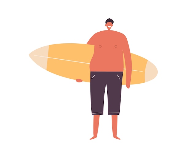 Man standing and holding surfboard