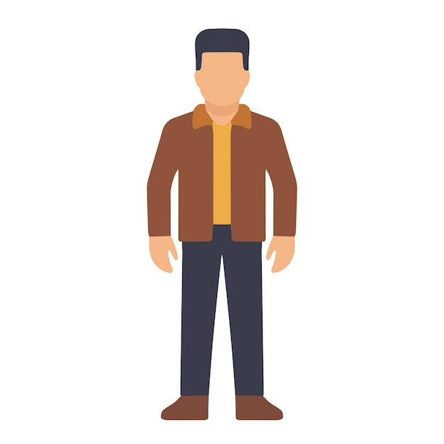 Vector man standing vector illustration flat person standing icon vector isolated on a white background