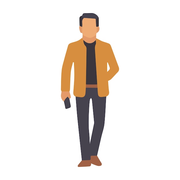 Man standing vector illustration flat person standing icon vector isolated on a white background