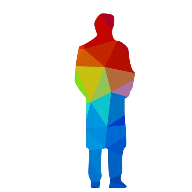 man standing vector polygonal