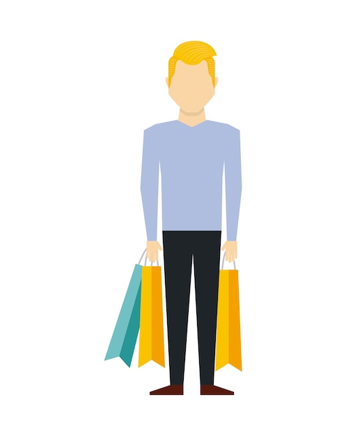 Man standing with shopping bags