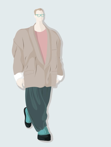 Vector man street style modeontwerp