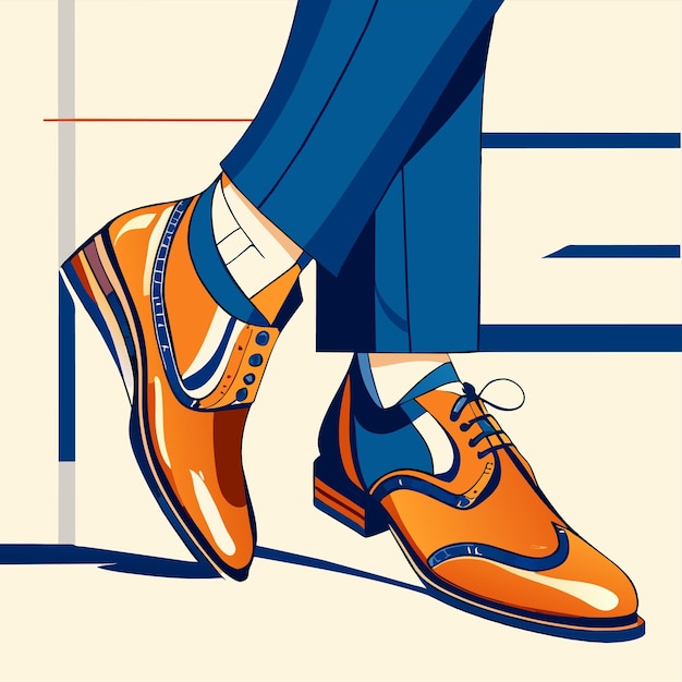 Vector man stylish shoes