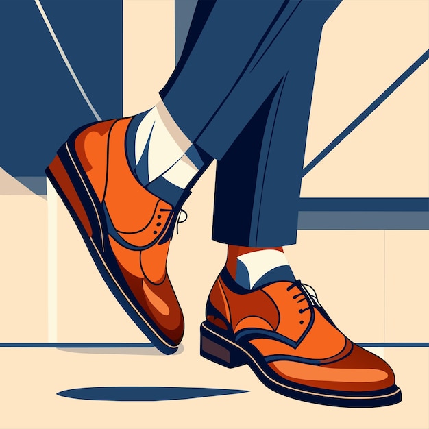 Vector man stylish shoes