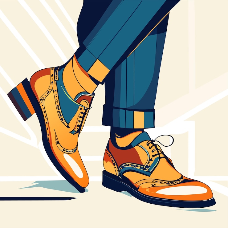 Vector man stylish shoes