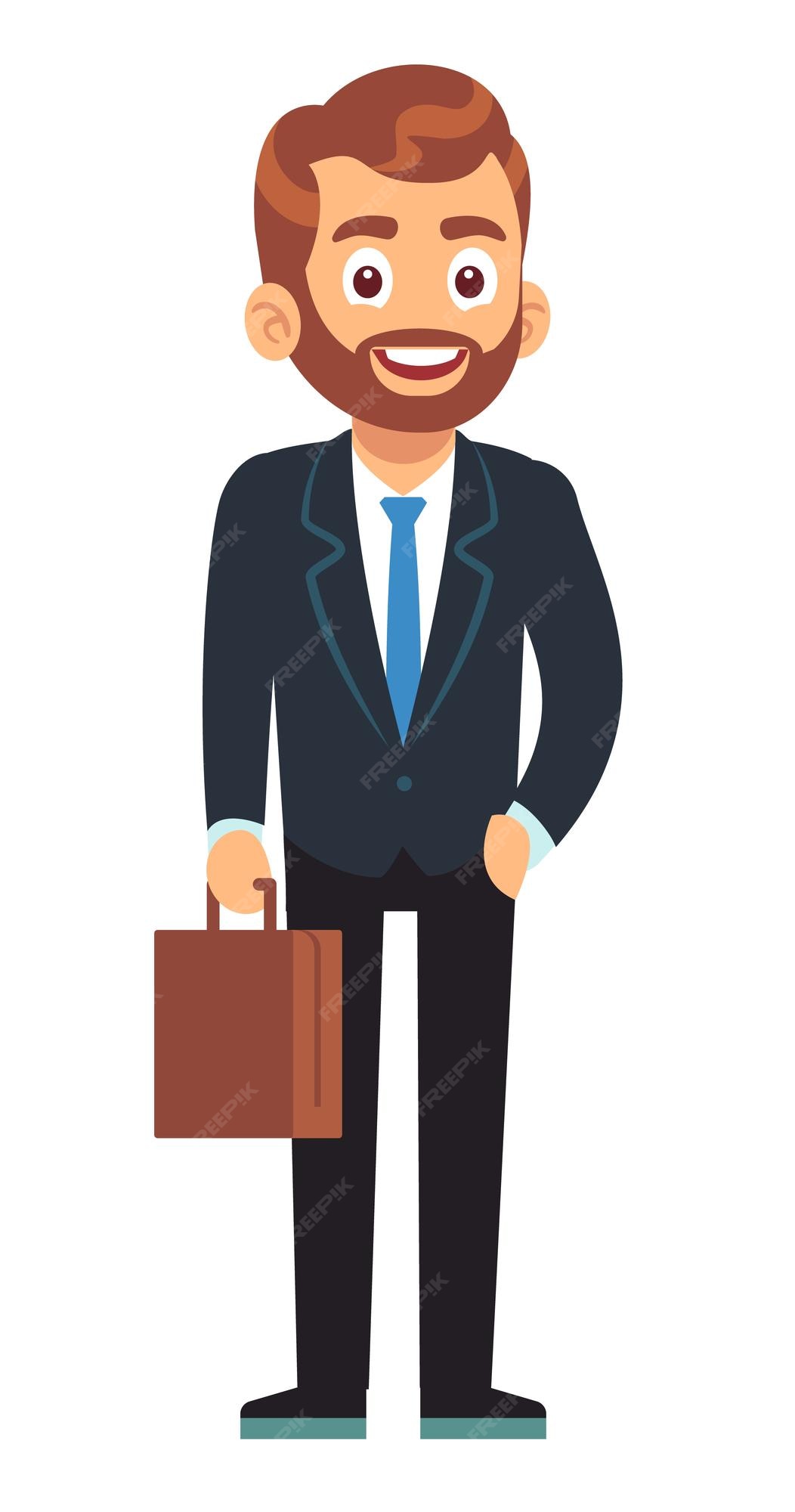 Premium Vector | Man in suit and briefcase corporate worker cartoon  character