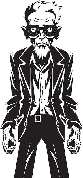 Vector a man in a suit with a white shirt and a black jacket on the front