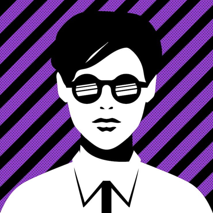 Vector man in sunglasses and shirt pop art portrait
