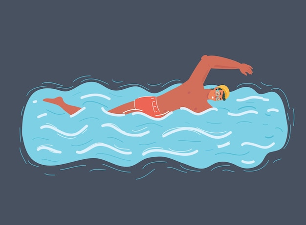man swimming in pool