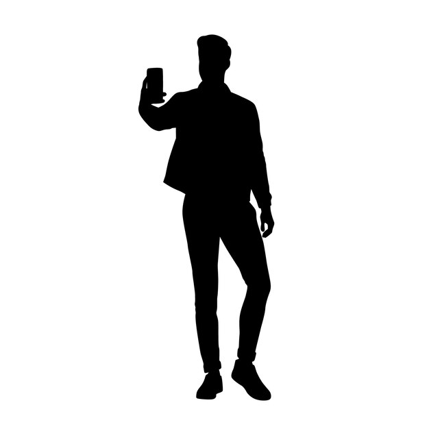 벡터 ⁇ 드폰으로 셀카를 찍는 남자 셀카를 찍는 남자  ⁇ 드폰 실루 ⁇ 으로 사진을 찍는 남자