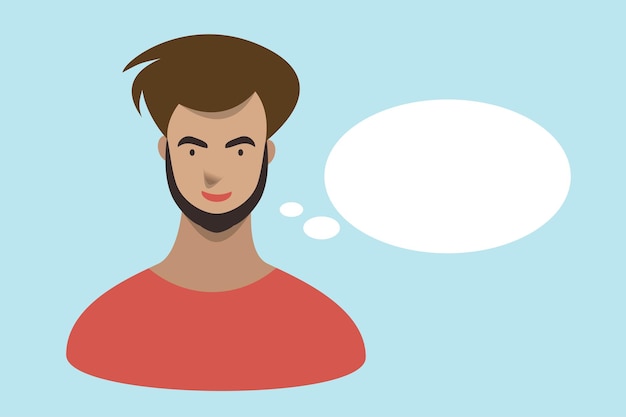 Man talking speaking Flat illustration