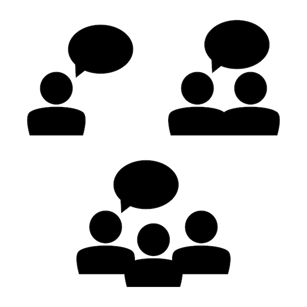 Man and team dialogue icons