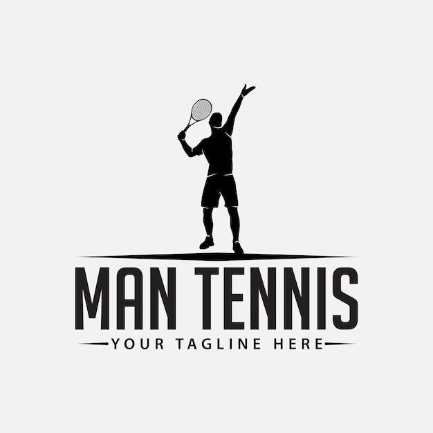 Man tennis player logo design